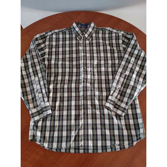 Pendleton Button Down Shirt Mens Medium Plaid Check Long Sleeve 100% Cotton - Picture 1 of 9